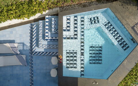 Villa Ponti 6: Blue, Swimming Pool, Outdoor Furniture, Resort, Composite Material, Leisure, Chair, Eco Hotel, Sunlounger, Hotel