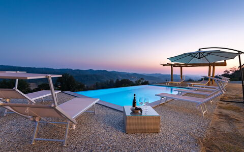 Casa Leonarda 8+2: Blue, Swimming Pool, Resort, Outdoor Furniture, Eco Hotel, Sunlounger, Leisure, Umbrella, Chair, Shade