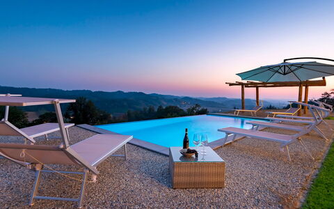 Casa Leonarda 8+2: Blue, Swimming Pool, Resort, Outdoor Furniture, Sunlounger, Eco Hotel, Leisure, Umbrella, Chair, Hotel