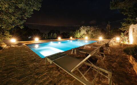Villa Giari 8: Swimming Pool, Resort, Composite Material, Night, Water Feature, Eco Hotel, Leisure, Thermae, Landscape Lighting, Outdoor Furniture