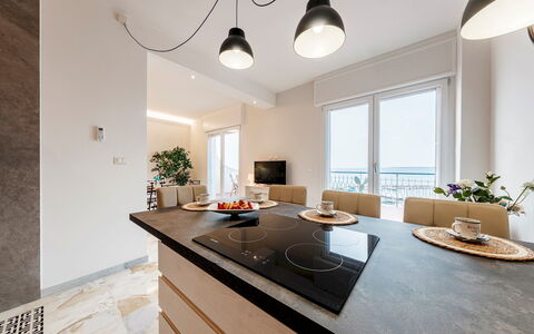 Nova Domus 6: Furniture, Flooring, Interior Design, Floor, Ceiling, Room, Lighting, Kitchen, Apartment, Home