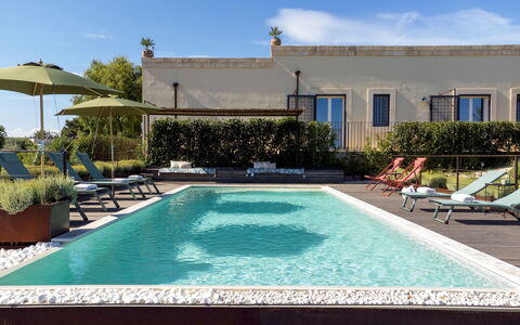 Dimora degli Ulivi 10: Swimming Pool, Outdoor Furniture, Resort, Composite Material, Furniture, Eco Hotel, Flowerpot, Shade, Chair, Sunlounger