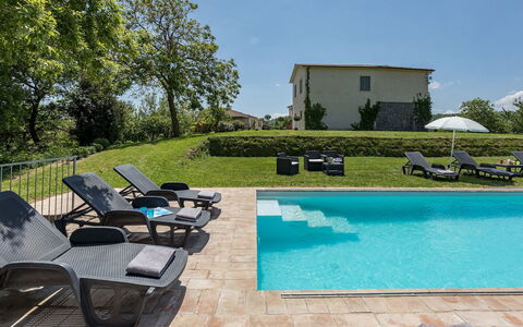 Villa a Casa di Giovanni 12: Swimming Pool, Outdoor Furniture, Sunlounger, Furniture, Resort, Landscaping, Shade, Chair, Garden, Eco Hotel