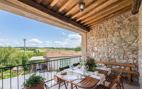 Villa a Casa di Giovanni 12: Furniture, Home, Chair, Cottage, Door, Outdoor Furniture, Flowerpot, Balcony, Patio, Porch