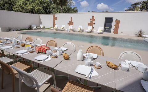 Villa Maria Paradiso 10: Furniture, Outdoor Furniture, Chair, Swimming Pool, Kitchen & Dining Room Table, Resort, Outdoor Table, Design, Sunlounger, Houseplant