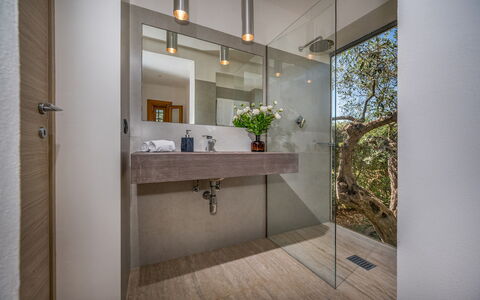 Villa Pineta 6: Bathroom, Plumbing Fixture, Flooring, Wall, Interior Design, Floor, Bathroom Sink, Tap, Sink, Ceiling