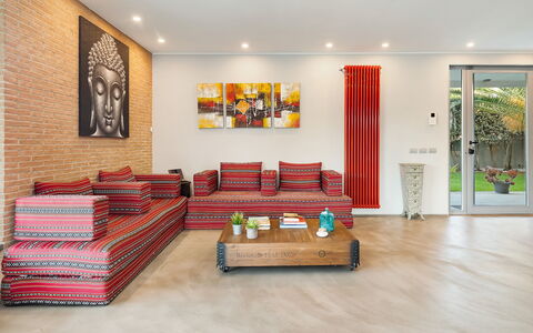 Villa Tiberio 6+2: Furniture, Interior Design, Couch, Flooring, Floor, Wall, Wood, Living Room, Room, Home