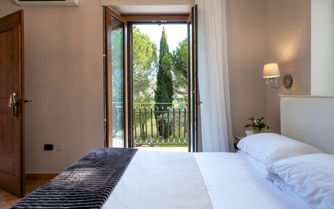 Villa Cherubini 8+1: Interior Design, Furniture, Bed, Home, Bedroom, Bedding, Room, Bed Sheet, Linens, Curtain