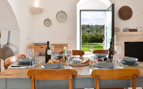 Trullo Luna 6+1: Furniture, Tableware, Table, Kitchen & Dining Room Table, Chair, Dining Room, Serveware, Interior Design, Dishware