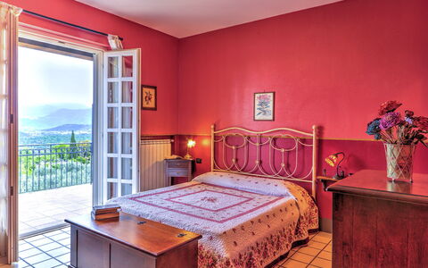 Villa Ipazia 6: Interior Design, Furniture, Room, Bedroom, Ceiling, Picture Frame, Drawer, Bed Frame, Bed, Cabinetry