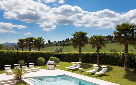 Villa Mandara 8+2: Swimming Pool, Outdoor Furniture, Resort, Sunlounger, Land Lot, Lawn, Garden, Eco Hotel, Landscaping, Shade