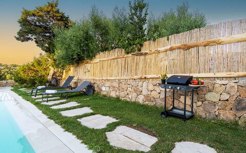 Villa la Maddalena 6+2: Swimming Pool, Outdoor Furniture, Garden, Backyard, Landscaping, Resort, Shade, Yard, Sunlounger, Lawn