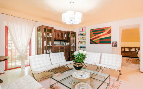 Villa dei Glicini 8+2: Furniture, Interior Design, Flooring, Floor, Couch, Living Room, Room, Table, Apartment, Home