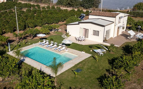 Profumo di Zagara 6+2: Swimming Pool, Residential Area, House, Resort, Human Settlement, Estate, Hacienda, Villa, Thermae, Landscaping