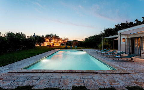 Trullo Magnifico 8: Swimming Pool, Blue, Resort, Estate, Composite Material, Thermae, Water Feature, Eco Hotel, Outdoor Furniture, Shade
