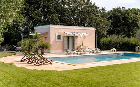 Trullo Magnifico 8: Swimming Pool, Residential Area, Home, Estate, Garden, Shade, Cottage, Landscaping, Resort, Farmhouse