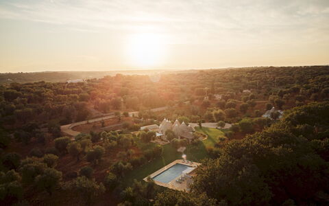 Trullo Magnifico 8: Tree, Nature, Landscape, Horizon, Ecoregion, Land Lot, Sunlight, Morning, Aerial Photography, Plantation
