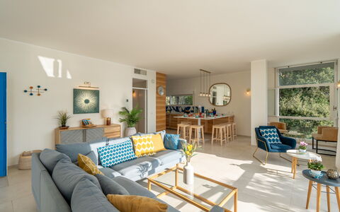 Casa Chiara 6+2: Furniture, Interior Design, Flooring, Couch, Wood, Floor, Chair, Table, Living Room, Room