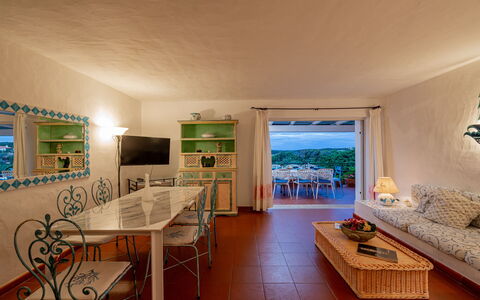 Villa Pitrizzina 8: Furniture, Kitchen & Dining Room Table, Chair, Resort, Coffee Table, Hotel, Houseplant, Eco Hotel, Dining Room