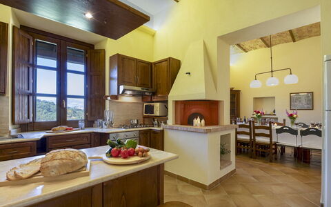 Villa Cusano 18: Interior Design, Furniture, Flooring, Kitchen, Ceiling, Kitchen Appliance, Countertop, Room, Lighting, Floor