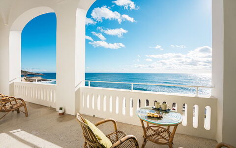 Villa Aristula 11: Sea, Horizon, Coastal And Oceanic Landforms, Balcony, Coast, Ocean, Apartment, Beach, Resort, Shore