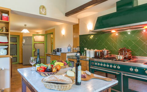 Montepietraia e San Martino 18: Kitchen, Interior Design, Furniture, Ceiling, Flooring, Cabinetry, Countertop, Kitchen Appliance, Kitchen Stove, Lighting