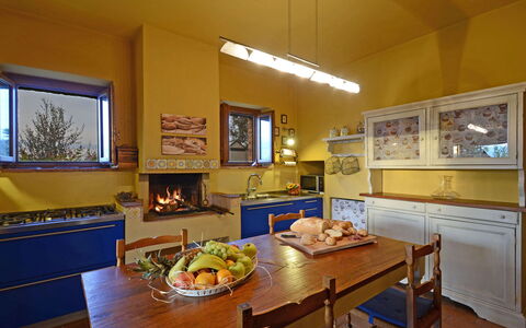 Terra San Raffaele 10+3: Furniture, Interior Design, Kitchen, Wood, Flooring, Ceiling, Room, Countertop, Lighting, Table