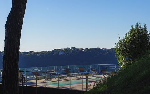 Villa Giulia 8: Blue, Fence, Sunlight, Handrail, Shade, Swimming Pool
