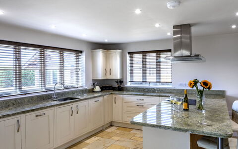 The Farmhouse at Rusty Lane Farm: Interior Design, Furniture, Flooring, Countertop, Kitchen, Wood, Cabinetry, Ceiling, Home, Floor
