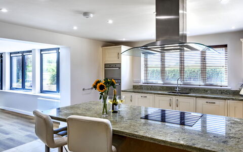 The Farmhouse at Rusty Lane Farm: Furniture, Kitchen, Interior Design, Countertop, Flooring, Kitchen Appliance, Cabinetry, Wood, Ceiling, Floor