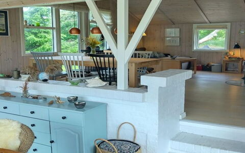 Meike - 750M from the Sea: Furniture, Interior Design, Flooring, Wood, Ceiling, Floor, Light Fixture, Kitchen, Chair, Lighting