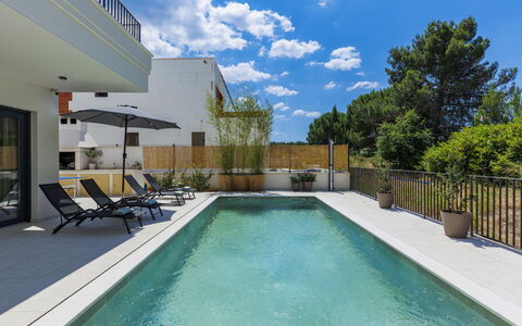 Riata: Swimming Pool, Residential Area, Composite Material, Resort, Water Feature, Eco Hotel, Shade, Outdoor Furniture, Estate, Villa