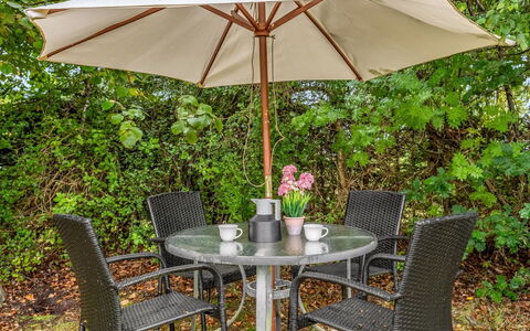 Eike - from the Sea: Outdoor Furniture, Furniture, Outdoor Table, Umbrella, Chair, Garden, Patio, Shade, Flowerpot, Houseplant