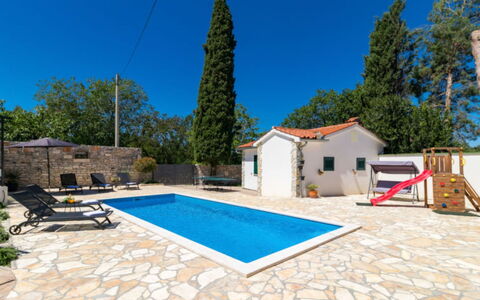 Villa Dominique: Blue, Composite Material, Swimming Pool, Flagstone, Shade, Resort, Outdoor Furniture, Tile