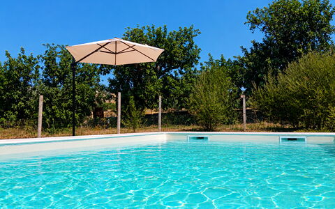 La Casa dei Melograni: Blue, Swimming Pool, Water, Outdoor Furniture, Umbrella, Resort, Leisure, Composite Material, Shade, Eco Hotel
