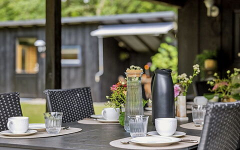 Gesine - 20Km to the Fjord: Furniture, Outdoor Furniture, Table, Outdoor Table, Chair, Flowerpot, Tableware, Kitchen & Dining Room Table, Garden, Patio