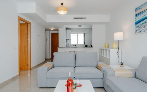 Oliva Nova Cabagua: Furniture, Interior Design, Flooring, Apartment, Floor, Home, Ceiling, Couch, Living Room, Chair