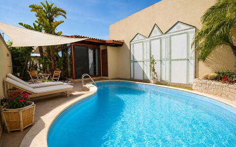 Villa Cristiana: Swimming Pool, Furniture, Outdoor Furniture, Resort, Leisure, Eco Hotel, Composite Material, Shade, Umbrella, Flowerpot