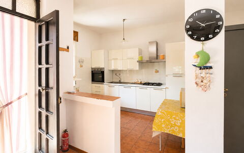 Casa Bianca, Budoni: Furniture, Interior Design, Flooring, Floor, Wall, Wood, Ceiling, Room, Countertop, Kitchen