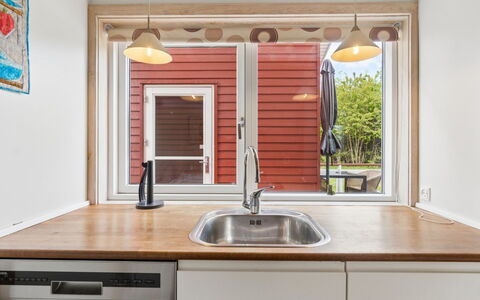 Sannie - 2.8Km from the Sea: Kitchen, Countertop, Interior Design, Wood, Kitchen Sink, Flooring, Plumbing Fixture, Kitchen Appliance, Furniture, Home