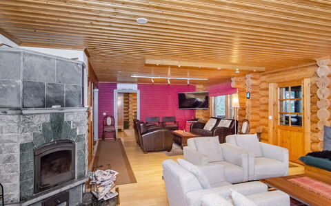 Lieksa 724: Wood, Ceiling, Interior Design, Furniture, Floor, Home, Living Room, Cottage, Room, Log Cabin
