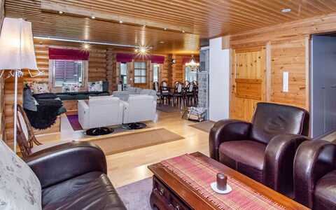 Lieksa 724: Wood, Home, Ceiling, Furniture, Cottage, Log Cabin, Living Room, Hardwood, Loft, Couch