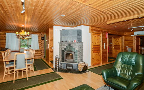 Lieksa 725: Wood, Ceiling, Interior Design, Furniture, Home, Light Fixture, Ceiling Fan, Living Room, Room, Log Cabin