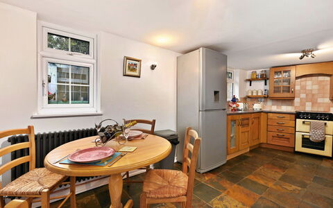The Old Barn, Hadlow: Furniture, Flooring, Interior Design, Wood, Cabinetry, Floor, Kitchen, Countertop, Ceiling, Room
