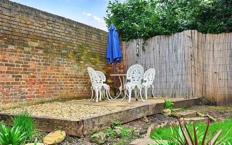 The Old Barn, Hadlow: Garden, Shrub, Brick, Backyard, Outdoor Furniture, Groundcover, Flagstone, Brickwork, Yard, Landscaping
