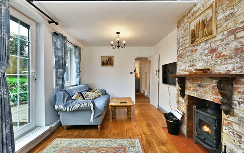 The Old Barn, Hadlow: Furniture, Interior Design, Wall, Wood, Flooring, Ceiling, Room, Floor, Lighting, Living Room