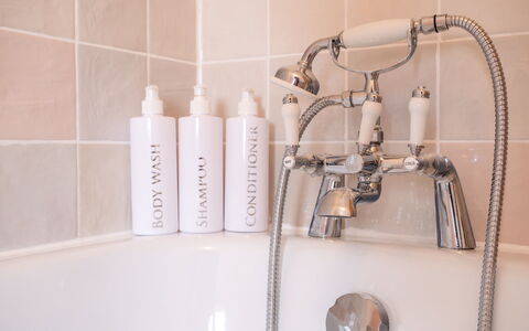 The Old Schoolhouse at Penrhos: Plumbing Fixture, Plumbing, Tap, Bathroom, Sink, Mirror