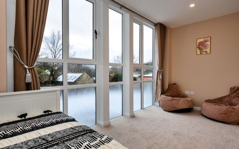 The Kiln: Furniture, Interior Design, Floor, Flooring, Wood, Bedroom, Bed, Room, Ceiling, Textile
