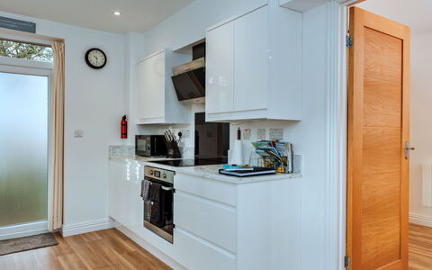 North View Annexe: Interior Design, Cabinetry, Flooring, Kitchen Appliance, Countertop, Furniture, Major Appliance, Wall, Kitchen, Wood