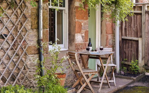 Bourne Edge: Furniture, Wood, Flowerpot, Outdoor Furniture, Shrub, Chair, Outdoor Table, Brick, Garden